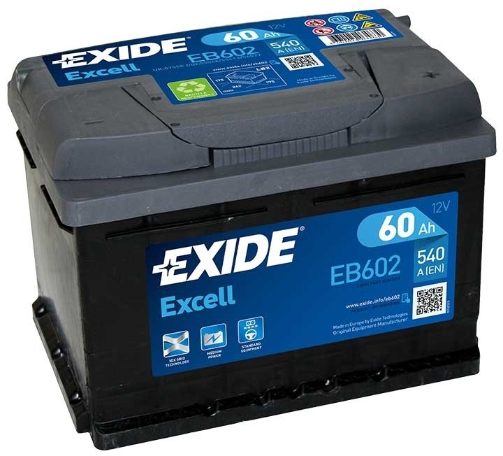 Autobatterie 60Ah/540A Exide Excell EB602 – FH Herren AG